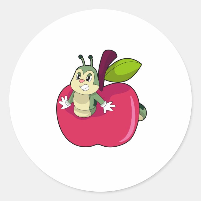 Sticker Rond Pomme Caterpillar (Devant)