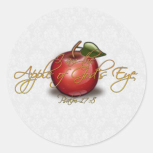 Sticker Rond Pomme de l'oeil de Dieu, chrétien