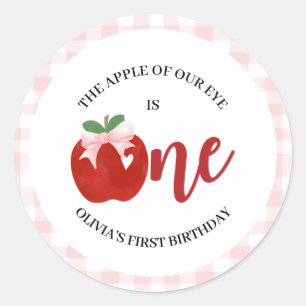Sticker Rond Pomme de nos yeux Arc rose anniversaire
