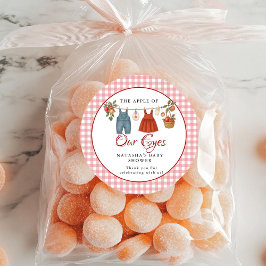 Sticker Rond Pomme de nos yeux Fruit baby shower d'automne merc