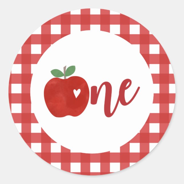 Sticker Rond Pomme de notre Eye premier anniversaire Papier Pla (Devant)