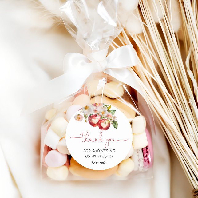 Sticker Rond Pomme de notre Merci de Baby shower oeil (Créateur téléchargé)