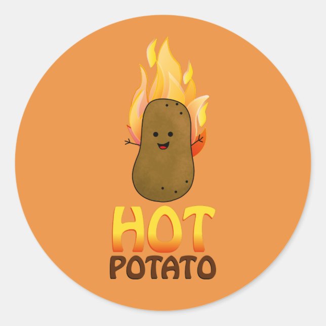 Sticker Rond Pomme de terre chaude (Devant)