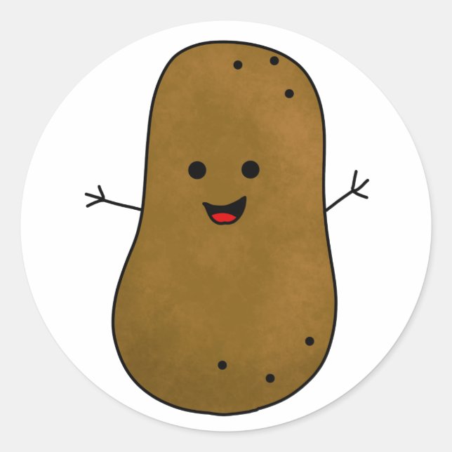 Sticker Rond Pomme de terre délicieuse (Devant)