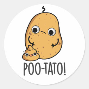Sticker Rond Pomme de terre Jeu de mots drôle sur les légumes e