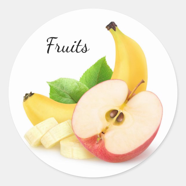 Sticker Rond Pomme et banane (Devant)