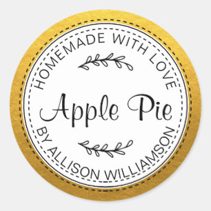 Sticker Rond Pomme maison rustique à tarte Or
