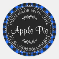 Pomme maison rustique Pie Bleu Noir Plaid