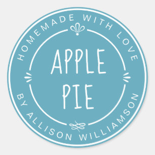 Sticker Rond Pomme maison rustique Pie Maui Bleu