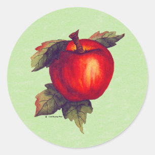 Sticker Rond Pomme rouge