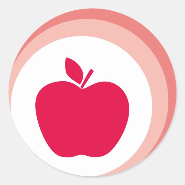 Sticker Rond pomme rouge (Devant)