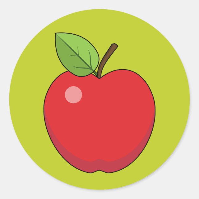 Sticker Rond Pomme rouge (Devant)