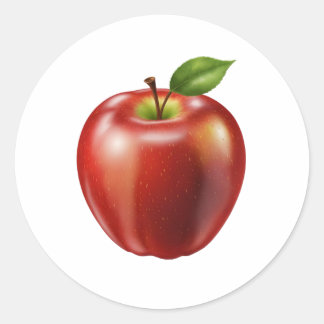 Sticker Rond Pomme rouge fraîche