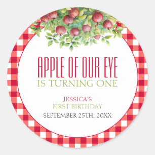 Sticker Rond Pommes d'automne de nos yeux Premier Anniversaire