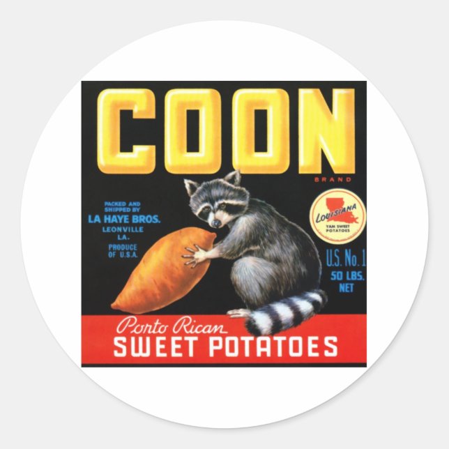 Sticker Rond Pommes de terre sucrées au coton (Devant)