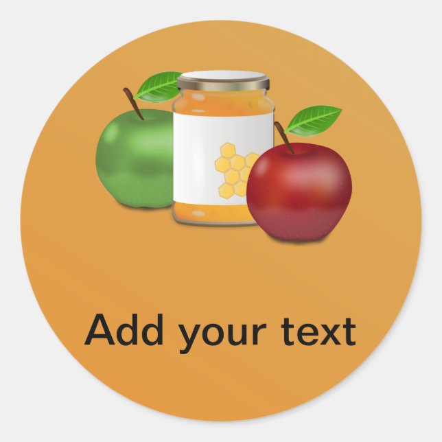 Sticker Rond Pommes et miel (Devant)