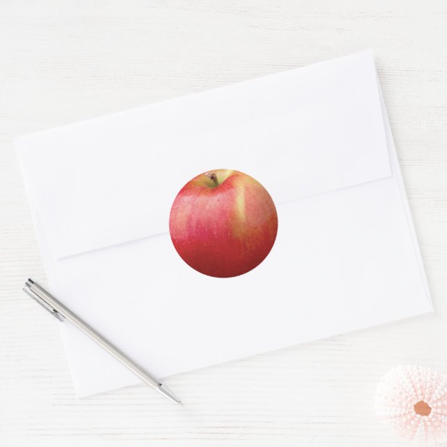 STICKER ROND POMMES ROUGES DÉLICIEUSES (Enveloppe)