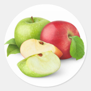 Sticker Rond Pommes rouges et vertes