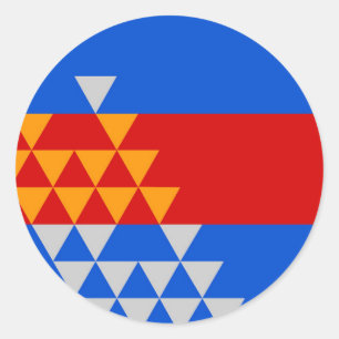 Sticker Rond Pomo Indice Drapeau symbole ethnique Amérique indi
