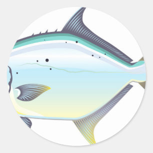 Sticker Rond Pompano Floride, illustration du vecteur poisson