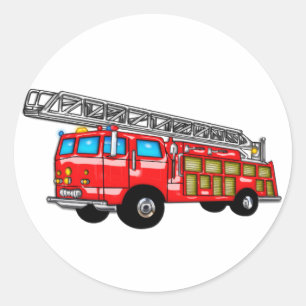 Sticker Rond Pompe à incendie de crochet et d'échelle