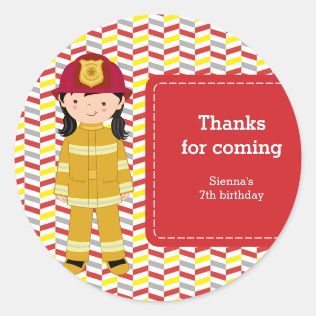 Sticker Rond Pompier (Devant)