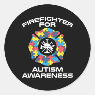 Sticker Rond Pompier Autisme Apparel - Meilleurs Pompiers Des