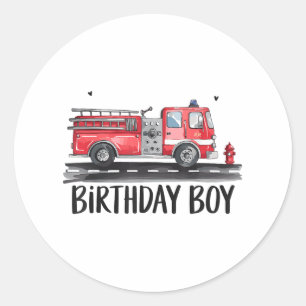 Sticker Rond Pompier Camion L'anniversaire de la famille des ga