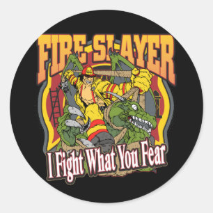 Sticker Rond Pompier de la couche d'incendie