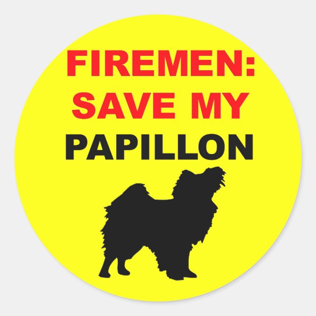 Sticker Rond Pompier Sauvez Mon Papillon (Devant)