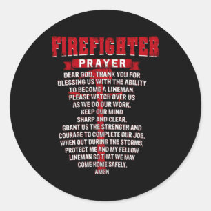Sticker Rond Pompiers Prière Christian Fires Papa Mari