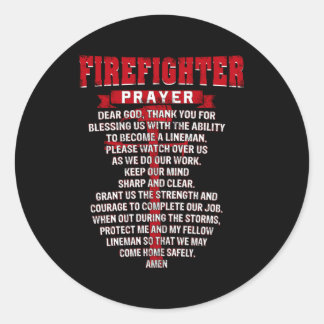 Sticker Rond Pompiers Prière Christian Fires Papa Mari