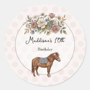 Sticker Rond Poney