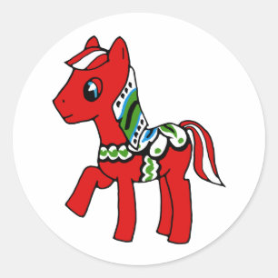 Sticker Rond Poney de cheval de Dala