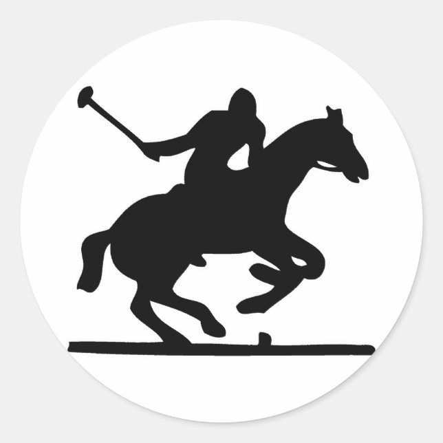Sticker Rond Poneys britanniques de silhouette de joueur de (Devant)