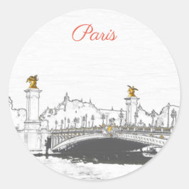 Sticker Rond Pont Alexandre III sur la Seine - Paris France