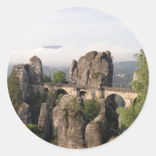 Sticker Rond Pont de Bastei dans l'autocollant rond de