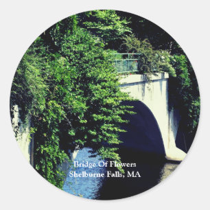 Sticker Rond Pont Des Fleurs Shelburne Falls MA 