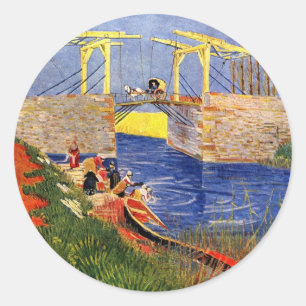 Sticker Rond Pont Langlois à Arles par Vincent van Gogh