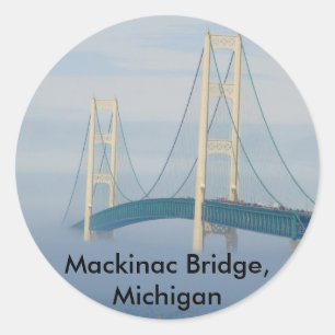 Sticker Rond Pont Mackinac, Michigan