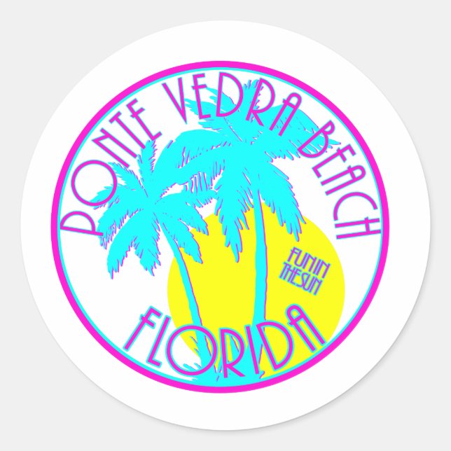 Sticker Rond Ponte Vedra Beach Floride (Devant)