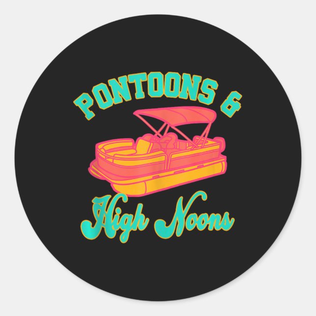 Sticker Rond Pontons Et Noirs Élevés (Devant)