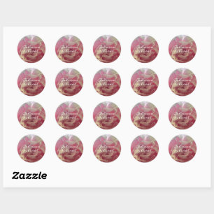 Sticker Rond Pony Delicate Rose Floral Personnalisé