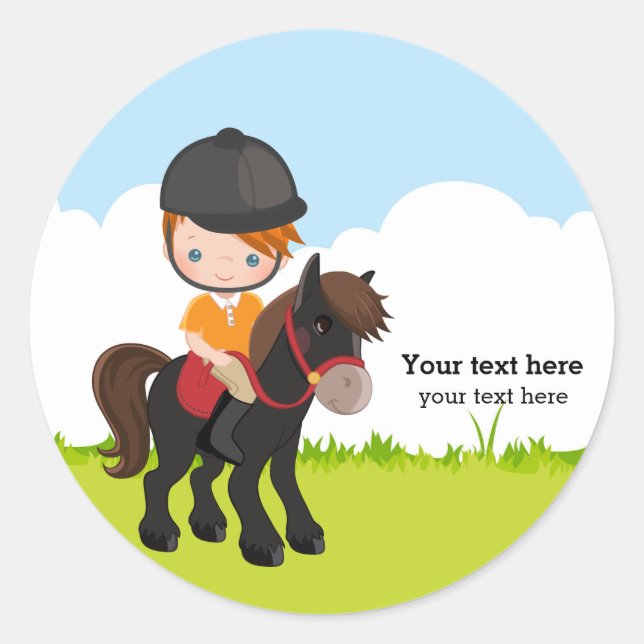 Sticker Rond Pony Equestria Équitation équitation (Devant)