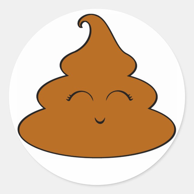 Sticker Rond Poo de Kawaii (Devant)