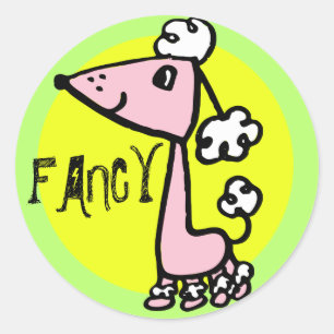 STICKER ROND POODLE