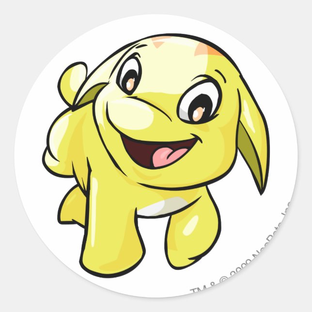 Sticker Rond Poogle jaune (Devant)