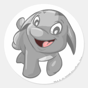 Sticker Rond Poogle Silver