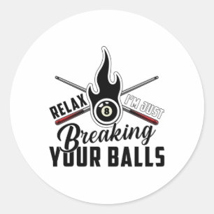 Sticker Rond Pool Billard Snooker 8 Ball Billard Drôle Cadeau
