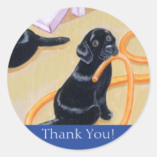 Sticker Rond Poolside Party labradors peinture